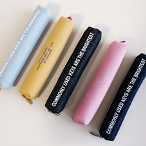 Creative simple mini canvas pencil bag primary school student stationery bag children simple denim pencil box middle school student small pencil bag children cute stationery box office stationery bag girl