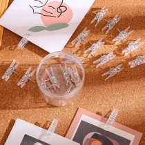 20 transparent clips I-shaped nails creative ins Wind pushpins cork board photo wall message felt Board Bulletin board decoration fixed tack clip barrel picture nail mark nail mark nail press nail clip