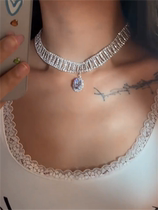 Fixoofix light extravagant advanced senses diamond choker necklace woman hyperbolic hyperbolic neck chain tide does not fall off the collarbone chain