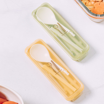 Tree chopstick spoon suit portable tableware for single person with collector box students spelling a spoonful chopstick