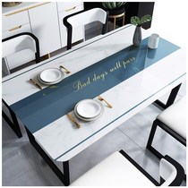 Nordic in tablecloth tablecloth pad waterproof and oil and anti-stamping wash pvc soft glass square tea pad table pad tablecloth