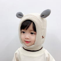 Autumn and Winter Childrens hat cartoon puppy shape wool hat Korean version plus velvet baby baby warm cap cap