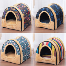 Kennel Four Seasons Universal Closed House Pet Villa Removable Fall and Winter Warm Teddy Dog House Net Red Cat Nest