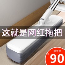 2021 new hand-free hand-wash mop lazy Net red absorbent a drag flat head household mop artifact mop net