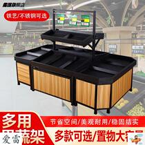 Fruit and vegetable shelves Fruit store supermarket supermarket supermarket convenience store fruit and vegetable display stand Fresh Pile head Zhongdao steel Wood