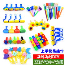 Brush painting toys Children puzzle Children roller Seal painting tools Sponge roller brush Children learn