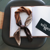 French small square scarf female silk Mulberry silk temperament scarf Joker spring and autumn foreign style fashion hair belt 70 gift scarf