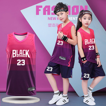 Childrens basketball suit suit Mens and womens childrens student sports four-piece set Childrens performance training team uniform custom jersey