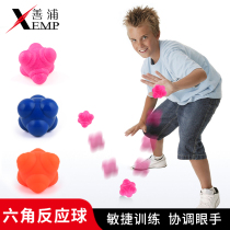 Hexagonal reaction ball irregular tennis table tennis exercise change direction ball bouncing ball training agility children adult