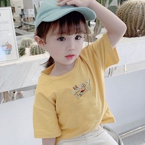 Pure cotton girls short sleeve T - shirt gas 2023 new summer children baby baby summer Han - Edition fashion tops