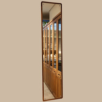 Baiqiang furniture floor-to-ceiling mirror European solid wood Nordic light luxury full-length mirror Large mirror Full-length mirror Floor-to-ceiling mirror Fitting mirror