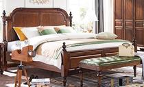 Bright furniture modern new Chinese wood furniture bedroom 1 8 meters solid wood bed double walnut wood