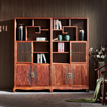 Pimas mahogany bookcase stab Chinese hedgehog red sandalwood auspicious cloud bookshelf solid wood dobao Pavilion Rosewood shelf storage