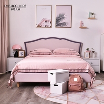 Moose children's bed girl princess bed household modern luxury wind widening single solid wood environmental protection 1.2 meter bed
