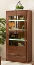 Light Furniture Modern Chinese Imported Solid Wood Dining Side Cabinet Locker Hupeach Color Solid Wood Wine Cabinet Display Cabinet