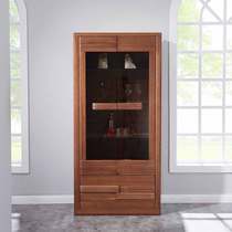 Bright furniture Modern Chinese imported elm dining side cabinet locker Walnut color Elm wine cabinet) Xia Gang