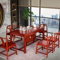 Kunming Tongcheng Liangyi solid wood tea table and chair combination new Chinese golden silk rosewood tea table tea table set
