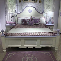 Douding Manor solid wood childrens bed) wardrobe) desk lilac flower series suite VR panoramic video