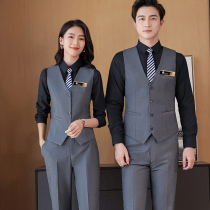 Bar KTV Front Desk Cashier Waitress Waitress Lady Grey Machia Suit Overalls Hotel Manager Sales Workwear