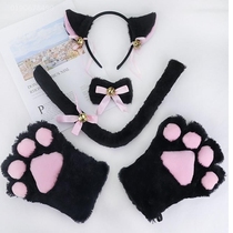 Cosplay black and white fox suit sexy lingerie cat ear bracelet tail plush adult accessories