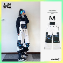 Six o'clock snow equipment 21-22 BSRABBIT veneer snow pants ski straps waterproof BSR men's and women's ski pants