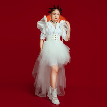 CUHK Child Model Walking Show Gown High-end Fashion Foreign Air Childrens New Suit Suit Performance Plays Out The National Tide