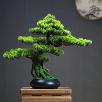 New Chinese-style simulation welcome pine bonsai decoration living room bionic green plant pine potted office thuja decoration