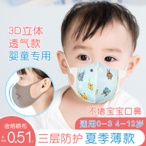  Weiye recommendation]Summer thin childrens masks are individually packaged for babies and infants from 0 to 6 months and 12 years old 3D three-dimensional