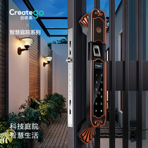 Creatego Chuangde high courtyard door waterproof smart lock garden villa outdoor rainproof code lock visual access control