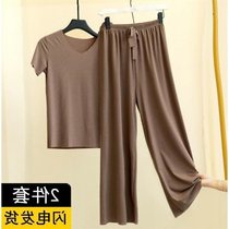  Summer pajamas two-piece short-sleeved suit womens 2021 new clothes casual loose pajamas