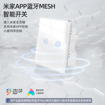 Mijia intelligent remote control switch touch panel single fire wire little love classmate Bluetooth voice dual light control wall switch