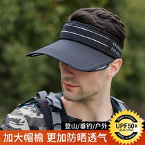 Sunscreen hat Mens summer visor no top baseball cap UV outdoor running duck tongue empty top mens sun hat