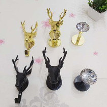 Clothing store hangers on the wall hanging point hanging clothes hook Titanium deer head crystal display rack Wall-mounted clothes rack hook