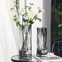 Creative Art Glass Vase ornaments living room flowers Rose lily pattern room hotel soft decorations