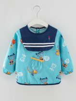 Children's waterproof and dirty anti-wearing clothes baby eating bib boys and girls apron autumn and winter kindergarten protective clothes