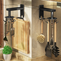 Kitchen wall-mounted spatula spoon hanger kitchenware storage rack non-hole rotating adhesive hook paper towel shelf artifact