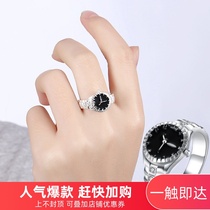 Explosive hot new popular watch-shaped decorative ring Europe and the United States 925 silver jewelry men and women couples ring tail ring