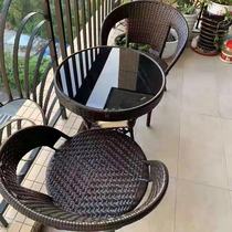 Balcony small tables and chairs Light luxury style Terrace Net red vine Net red Indoor coffee table Small apartment tea table and chair combination
