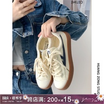 Huang Zong swag back force new womens shoes small white shoes couple shoes small original milk blue canvas shoes women spring and autumn