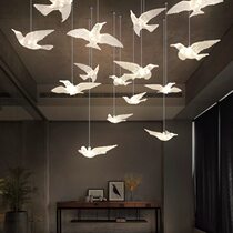 Shopping mall air pendant pendant Creative room hot pot corridor decoration Ceiling hanging bird engineering lamp