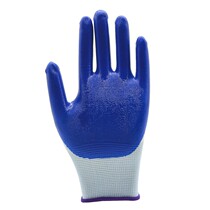 Nitrile gloves nylon ten non-slip wear-resistant breathable glue work labor insurance oil-proof acid and alkali resistant construction site thin