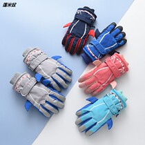 Childrens ski gloves baby winter waterproof gloves winter warm and cold anti skid