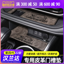 Suitable for 22 Toyota fourth generation Highlander door groove mat Crown land water cup storage non-slip pad modification parts