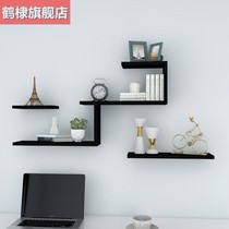 Wall shelf ins wind non-perforated partition shelf wall wall hanging living room TV background wall decoration