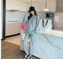 Korea pregnant women set autumn 2021 new solid color simple casual fashion loose comfortable Net red top pants