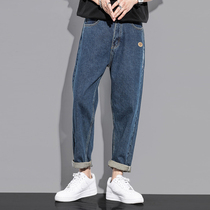 GOOMIL LEE Retro Port Wind Jeans Men 2022 Summer New Loose Tide 100 Hitch Straight Barrel Pants