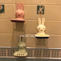 Creative cute rabbit drain soap box bathroom non-punch Wall soap storage rack household soap box