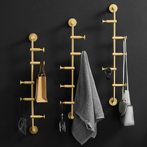 Brass Wall Wall bathroom towel hanging hook toilet light luxury clothes entrance adhesive hook non-hole hook