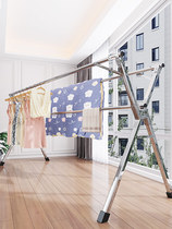 Good wife drying rack Balcony floor folding indoor telescopic stainless steel cool drying rack Household drying quilt artifact