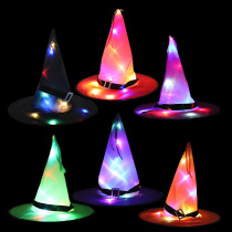 Halloween hat ghost festival party decoration props LED glowing witch hat magician witch hat witch hat